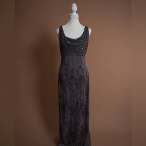 Beaded Bob Mackie Smokey Purple Gown